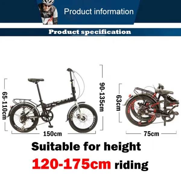 my-11134207-7rasc-m7n3tr5h5ux96c Velco Foldable 7 Speed Adult Bike 20inch